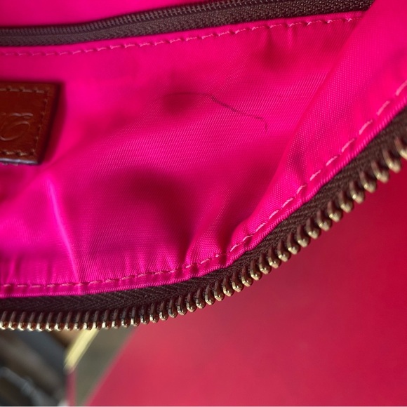 Dooney & Bourke red nylon & leather satchel great for the upcoming holidays - Picture 9 of 9